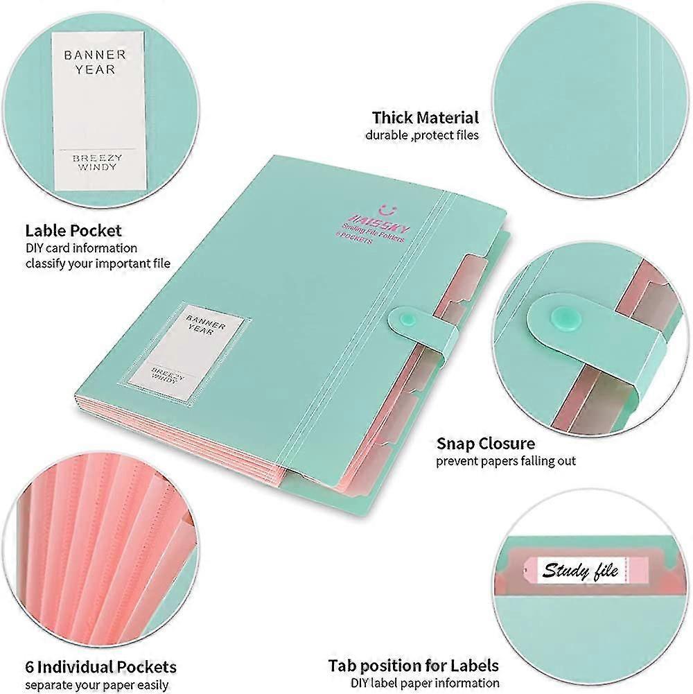 Expanding File Folders ,expandable Folder With 6 Pockets A4 Paper Document