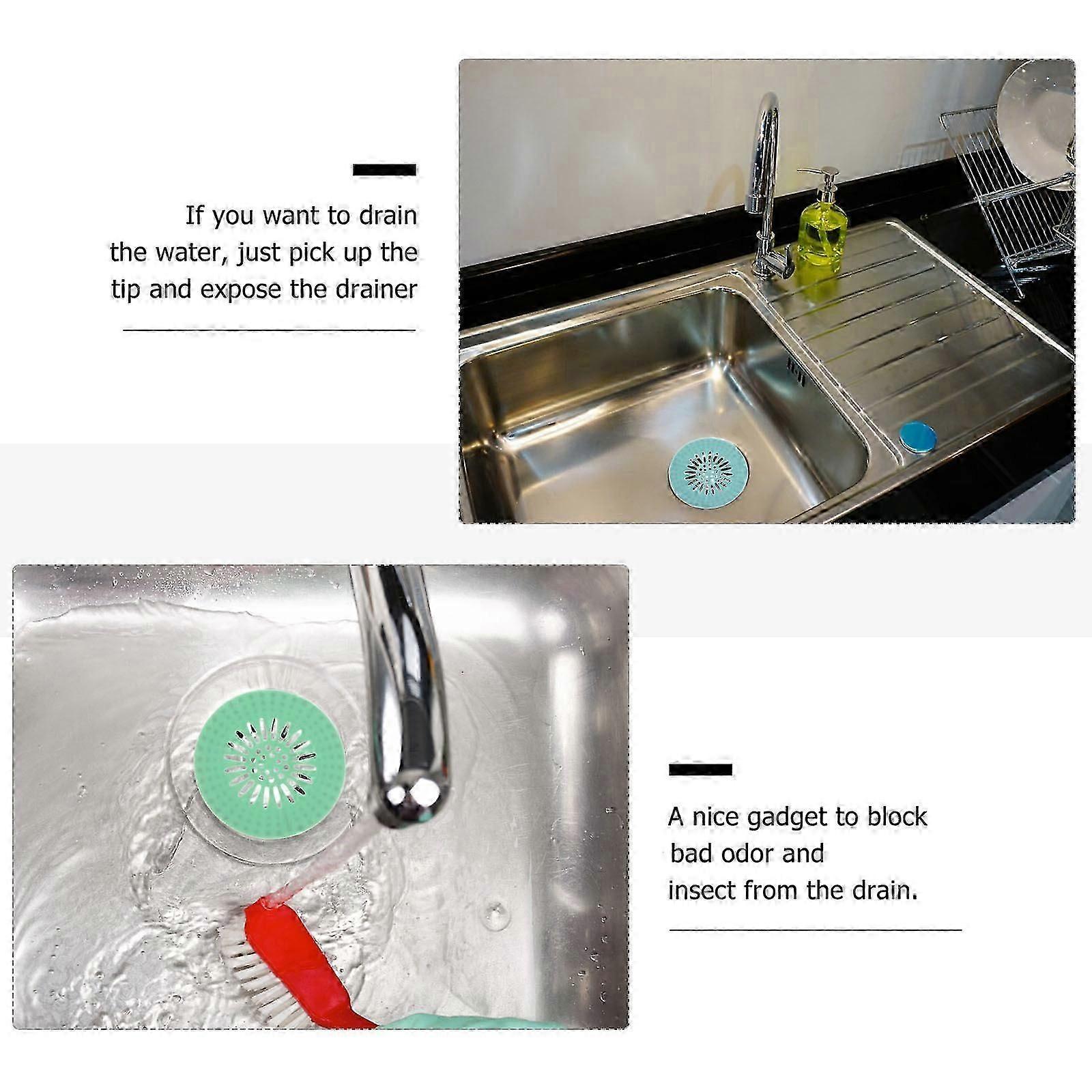 Bathroom Sink Strainer Manta Shape Sink Plug Cockroach Blocking Assorted Color 3Pcs