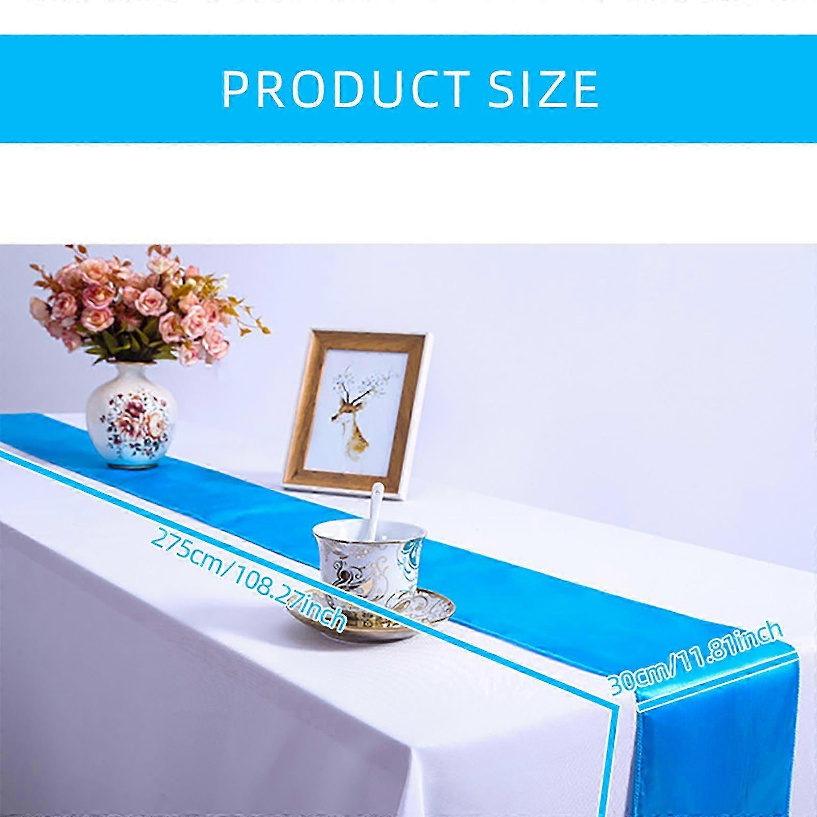 10Pcs Gold Satin Table Runners
