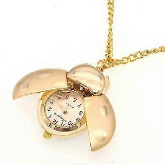 Ladybug Design Quartz Pocket Watch with Keychain & Necklace for Women and Men