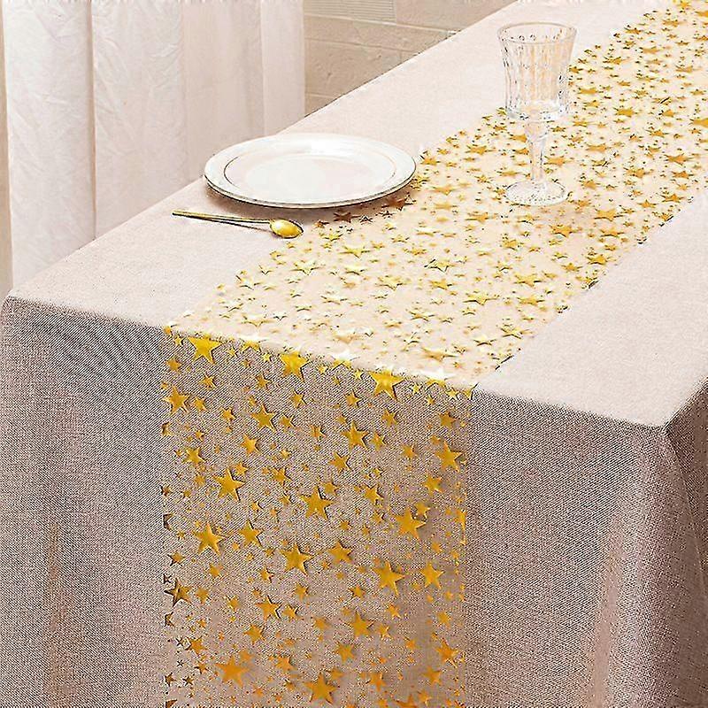 Star Glitter Runner Gold Foil