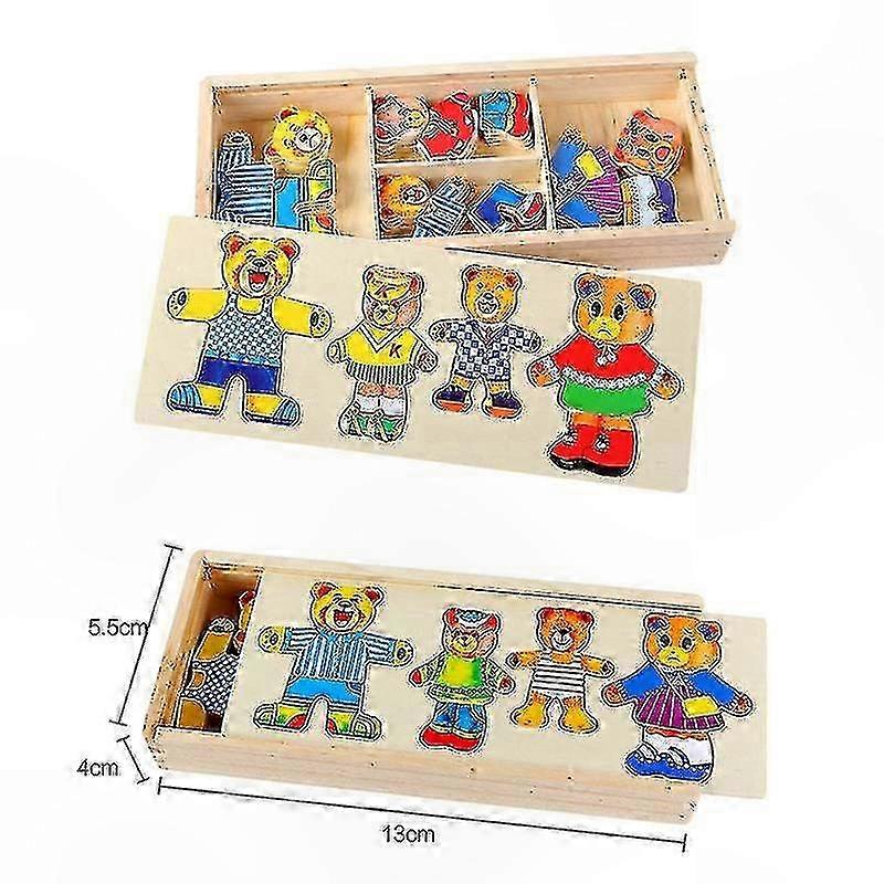 Solid Wood Bear Pretend Play Set