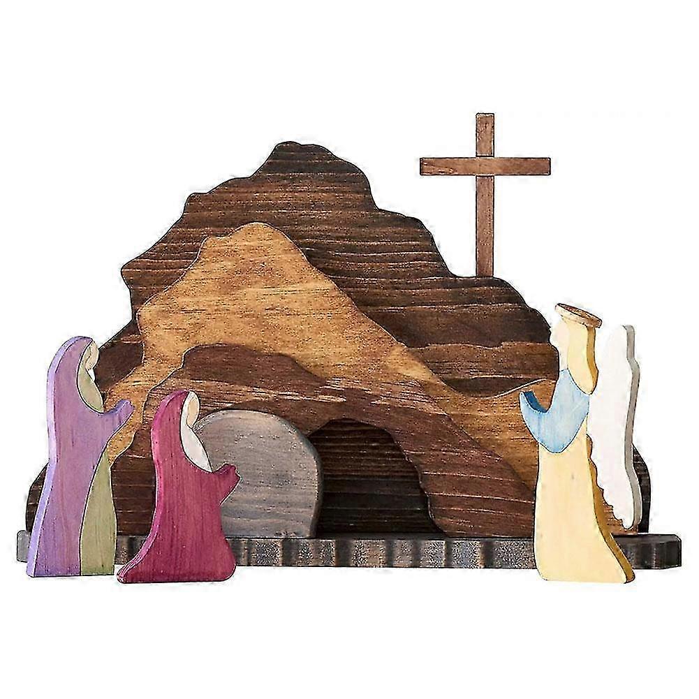 Layered Wooden Easter Resurrection Set