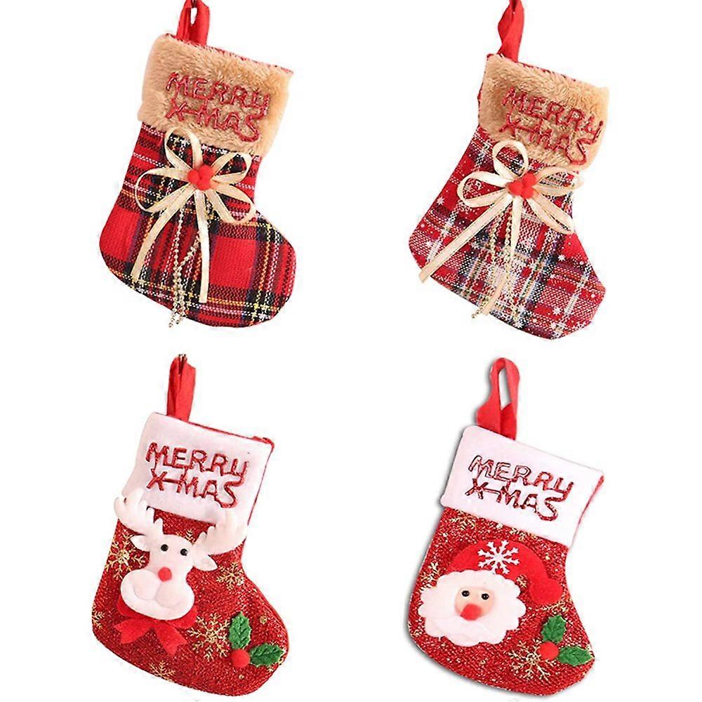 Rustic Burlap Cuffed Christmas Stockings