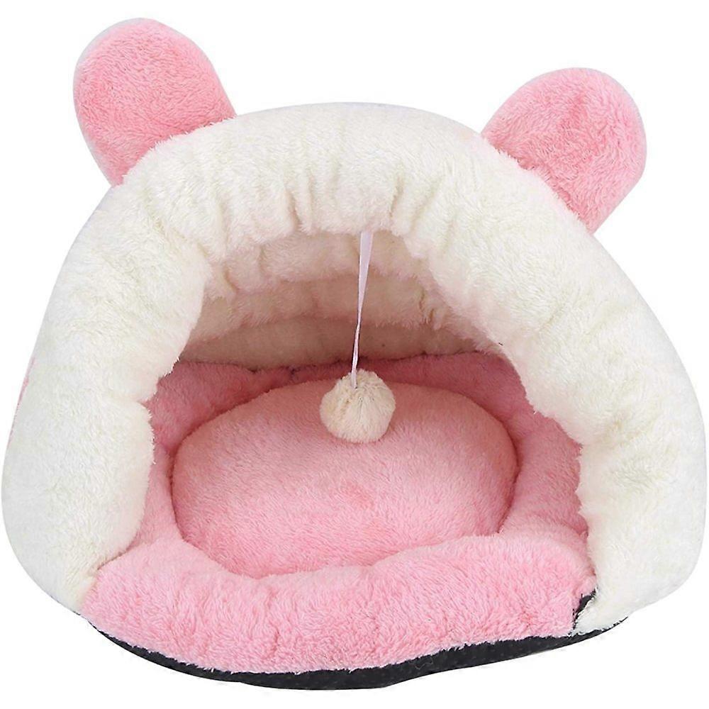 Plush Enclosed Cat Bed Bunny Ears