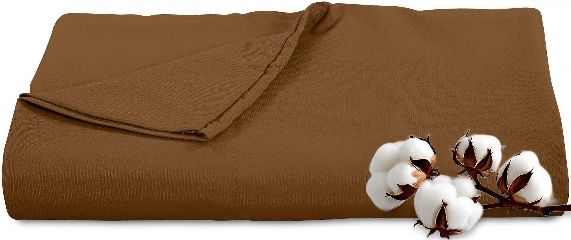 100% Long Staple Combed Cotton Full Flat Sheet, 300 Thread Count Percale