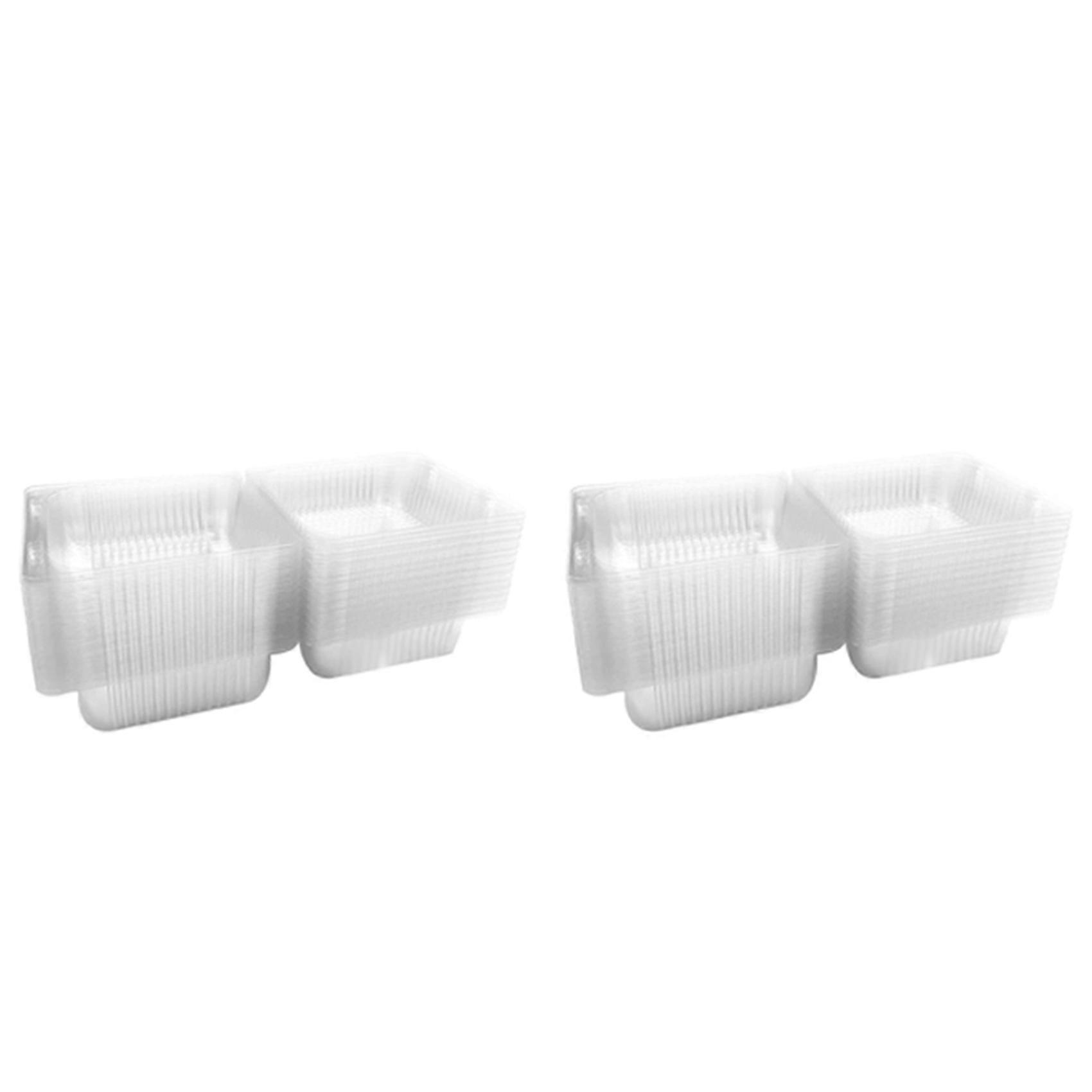 200Pcs Single Individual Cake Slice Boxes Dessert Containers Cheesecake Boxes Stackable Square Boxes Clear Food Boxes