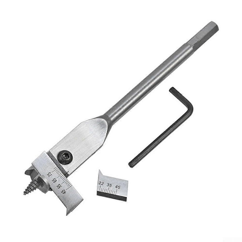 Adjustable Spade Bit Set, Expansive Flat Wood Drill Bit with Replaceable Blades for Woodworking