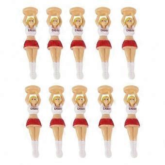 Plastic Golf Tees, Pack of 10, Fun Bikini-Shaped, Colourful, Durable & Lightweight Design for Golf Balls