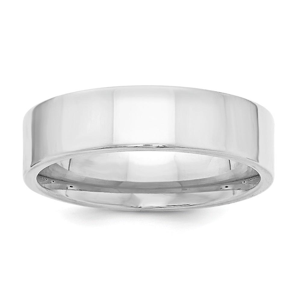 925 Sterling Silver Polished Flat Band 6mm Comfort-Fit-Flat-Band Ring-Band Style-Ring for Women and Men - Ring Size: 4 t