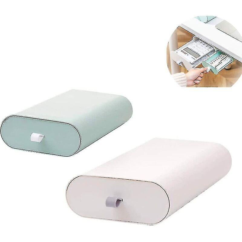 2 Pcs Invisible Storage Box Under The Table, Desk Drawer