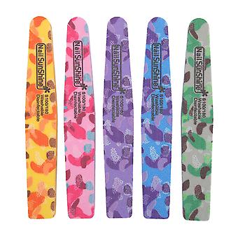 5PCS Nagelvijl Herbruikbare Wasbare Kleurrijke Spons Plastic Board Nagelpolijststrip voor DIY