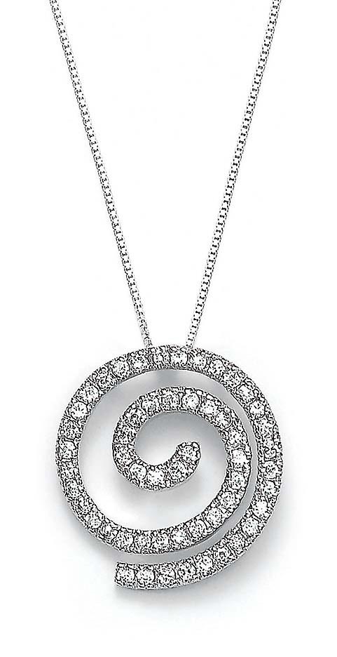 925 Sterling Silver Cubic-Cubic Zirconia Spiral Pendant Necklace-Pendant for Women