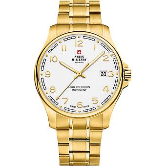 Wristwatch round with metal bracelet Men's Watch Analog Quartz with Gold Plated Stainless Steel Bracelet SM30200.23