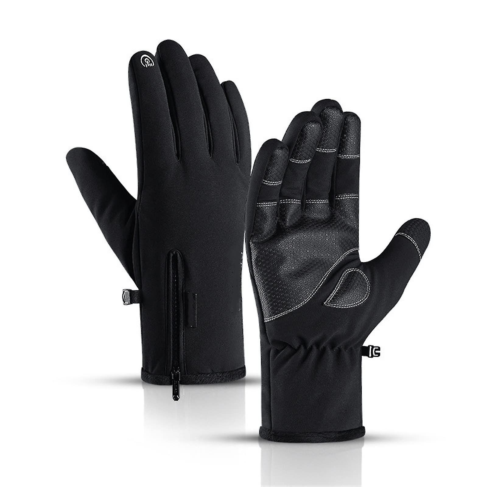 Gloves For Outdoor Waterproof Gloves Zipper Touch Screen Warm