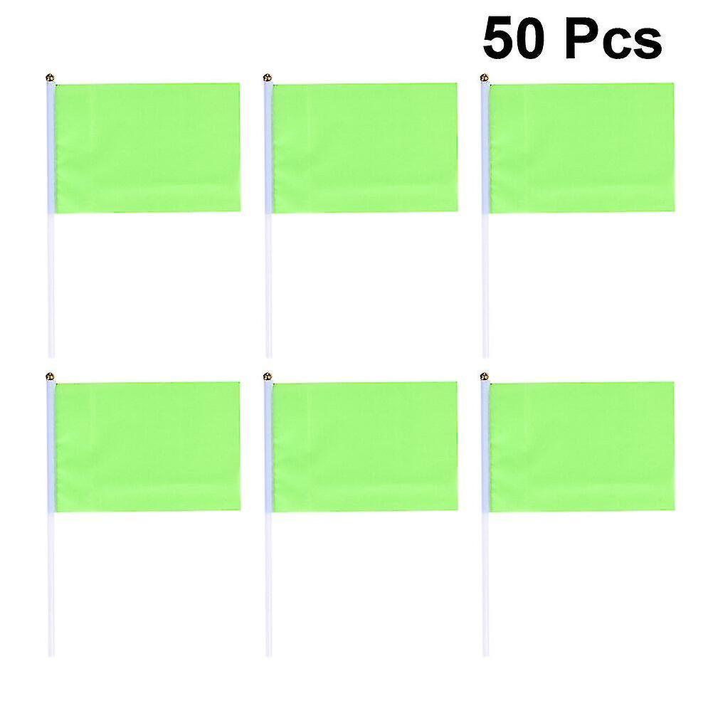 50 Pcs Green Decor Mini Plain Flags Miniature Flags Miniature Flag Mini Flag