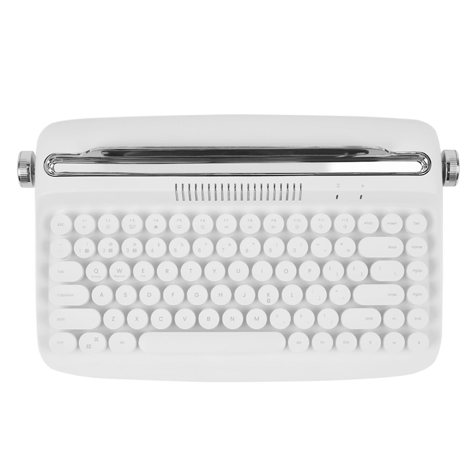 1 Set Keyboard Vintage Design Bluetooth-compatible Round Keycaps Mini Electronic Accessories Chic Tablet Keyboard for Windows