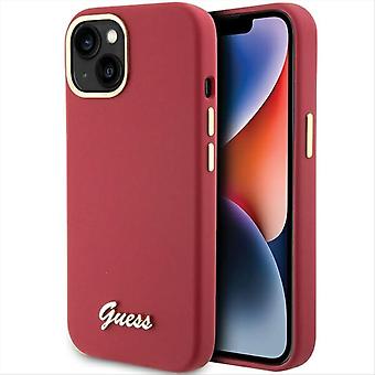 Guess Apple iPhone 15 Hardcase Silicone Script Metal Logo &...