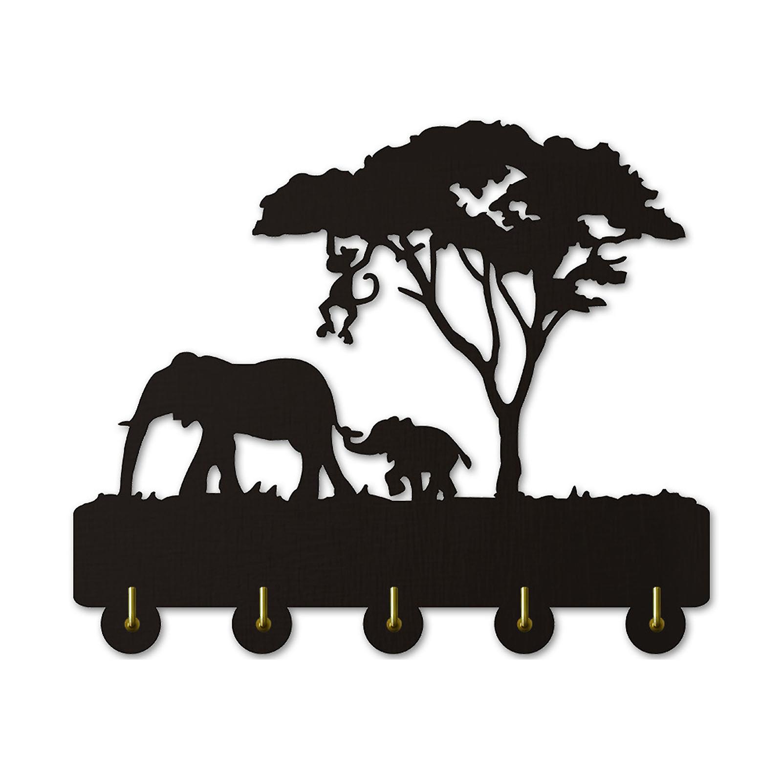 Wall Mount Hanger with 5 Hooks Durable Long Lasting Easy to Install Reusable Home Decoration for