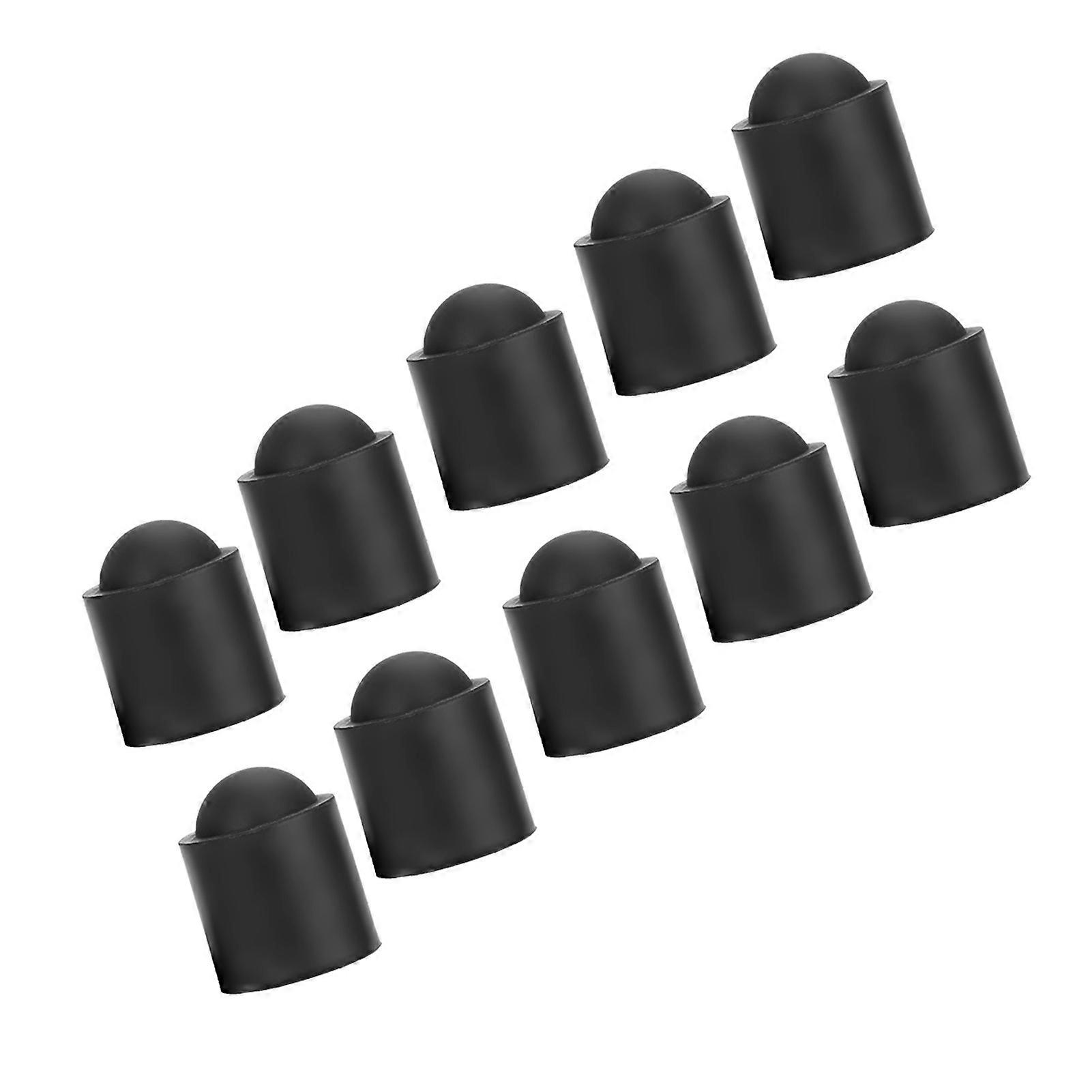 10pcs Pool Cue Tip Rubber Cover Billiards Cues Stick Protection Cap Accessory (Black) Cue Cover