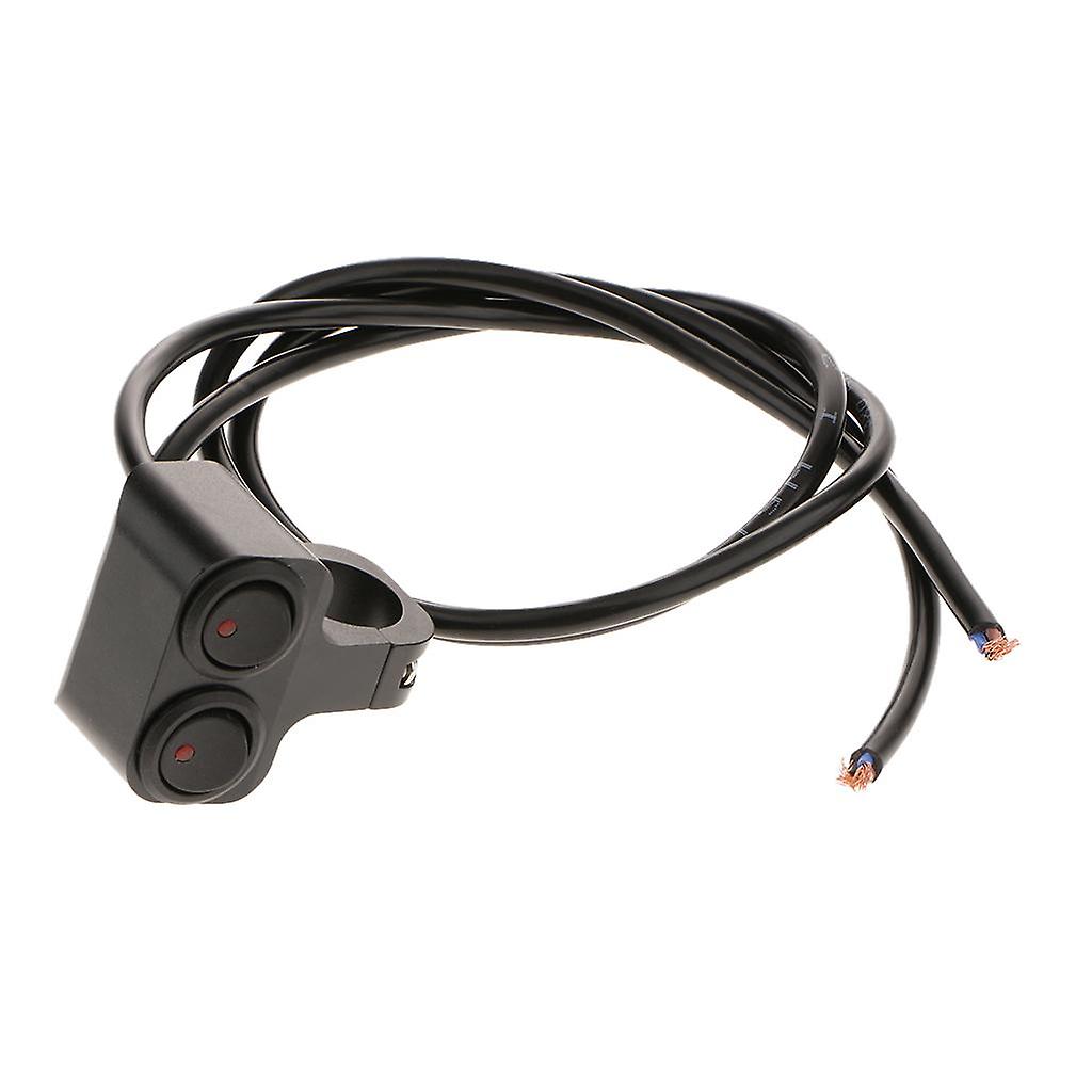 Motorcycle 25mm Handlebar Headlight Fog Spot Light Dual On Off Switch