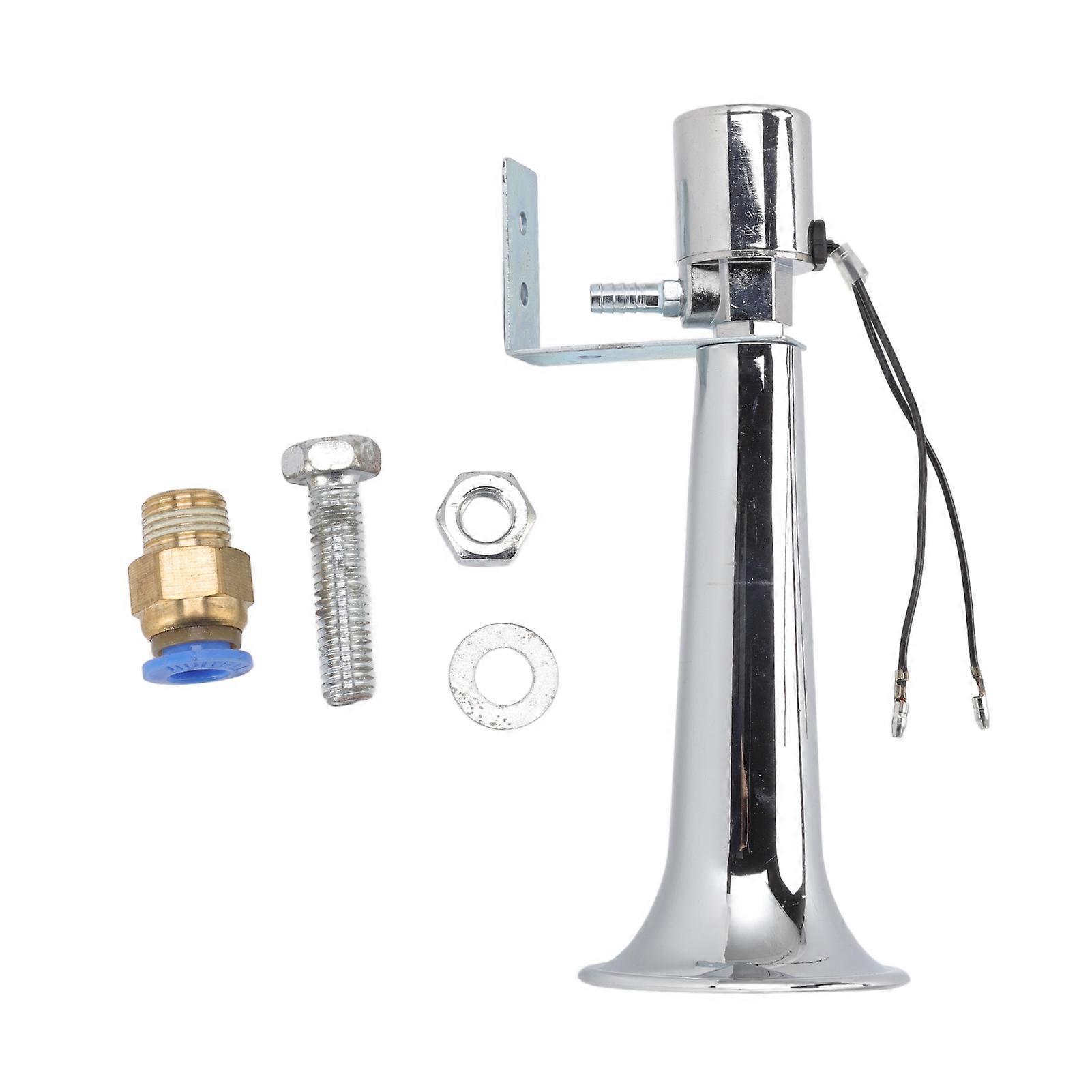 Universal Car Air Horn Super Loud 180DB Single Trumpet Truck Air Horn for Vehicles Trains Boats DC 12‑24VChrome
