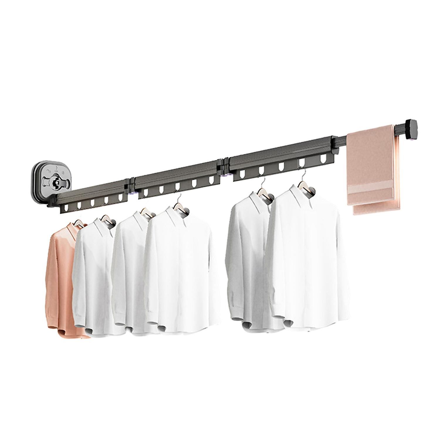 Folding Clothes Drying Rack with Suction Cup Retractable Clothes Hanger Laundry Organizer