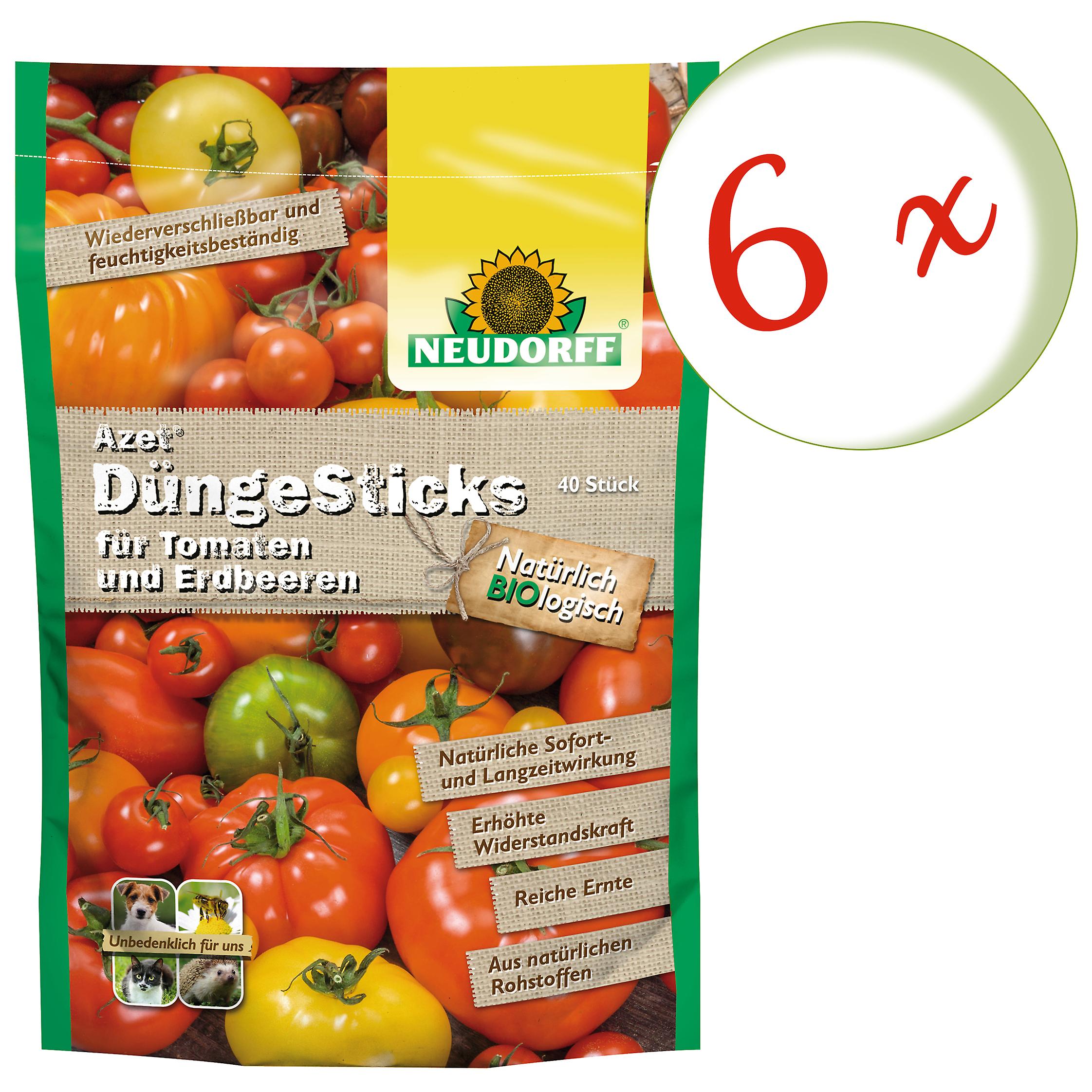 6 x NEUDORFF Azet® fertilizer sticks for tomatoes and strawberries, 40 sticks