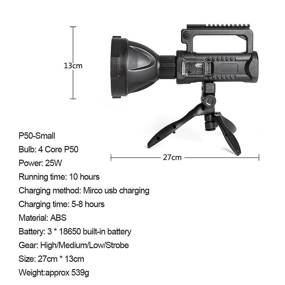 200000LM XHP50 LED Flashlight Work Light USB Rechargeable Searchlight 4 Modes