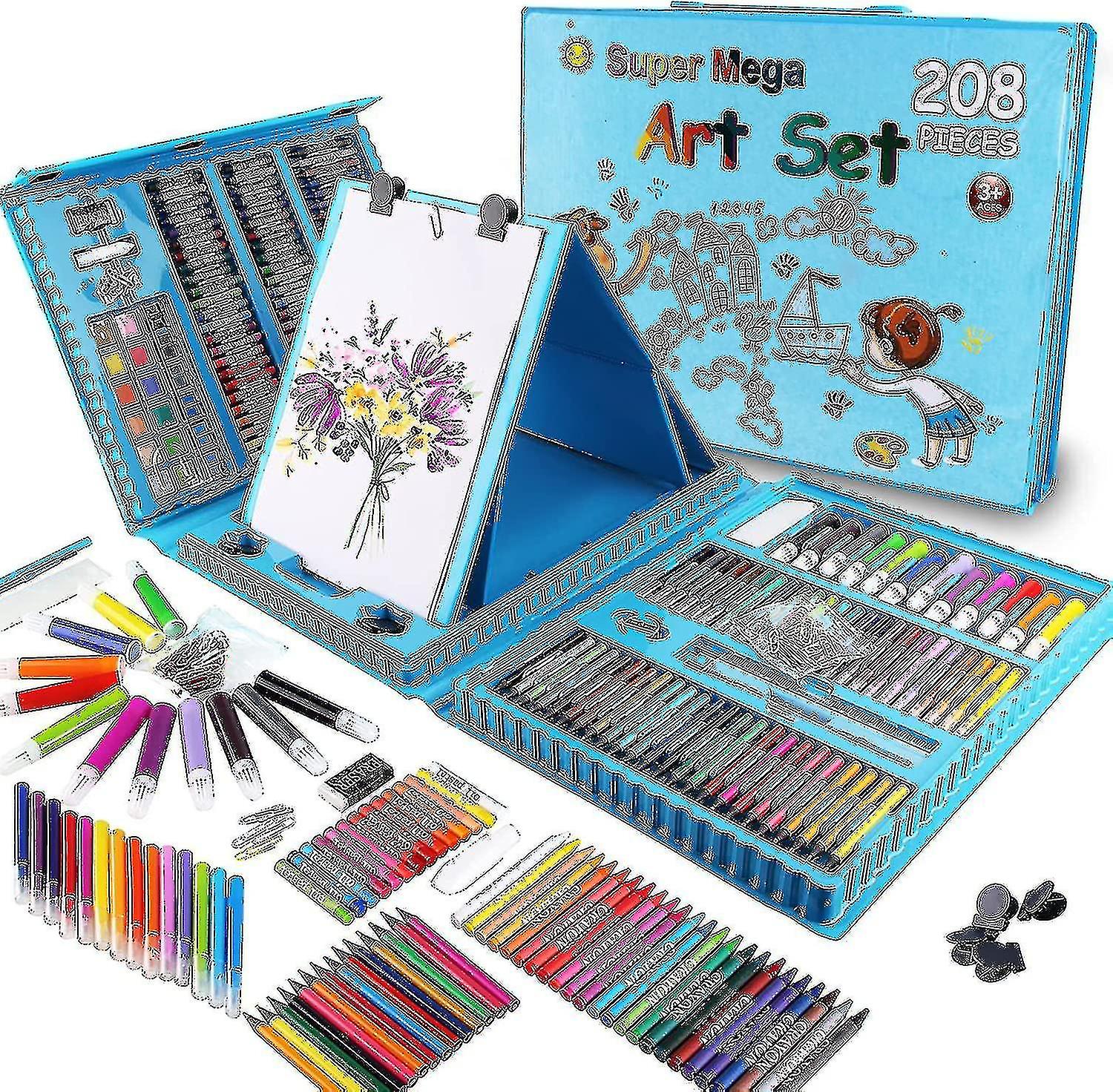 208 Pcs Kids Art Set Deluxe Ing Set, Ing, Ing Art Compatible With Girls Boys Teens Artist, Double Sided Ing Easel Ing Kit With Cr -yogu