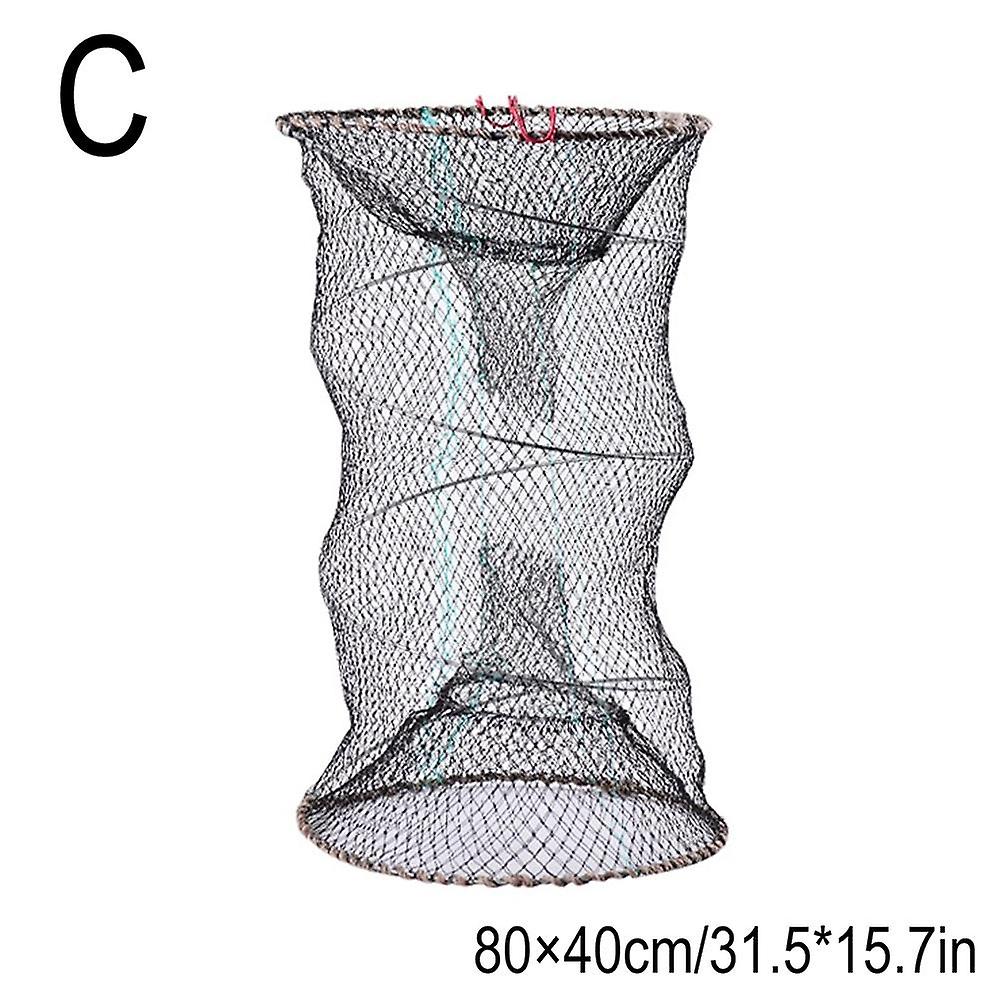 Foldable Fishing Net Durable Galvanized Steel Portable Spring Bait Cage for Crabs Shrimp Eels