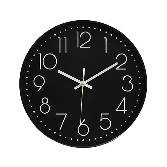 8 Inch Silent Wall Clock Embossed Scale Round Dial Pointer Display Battery Powered Accurate Timekeeper