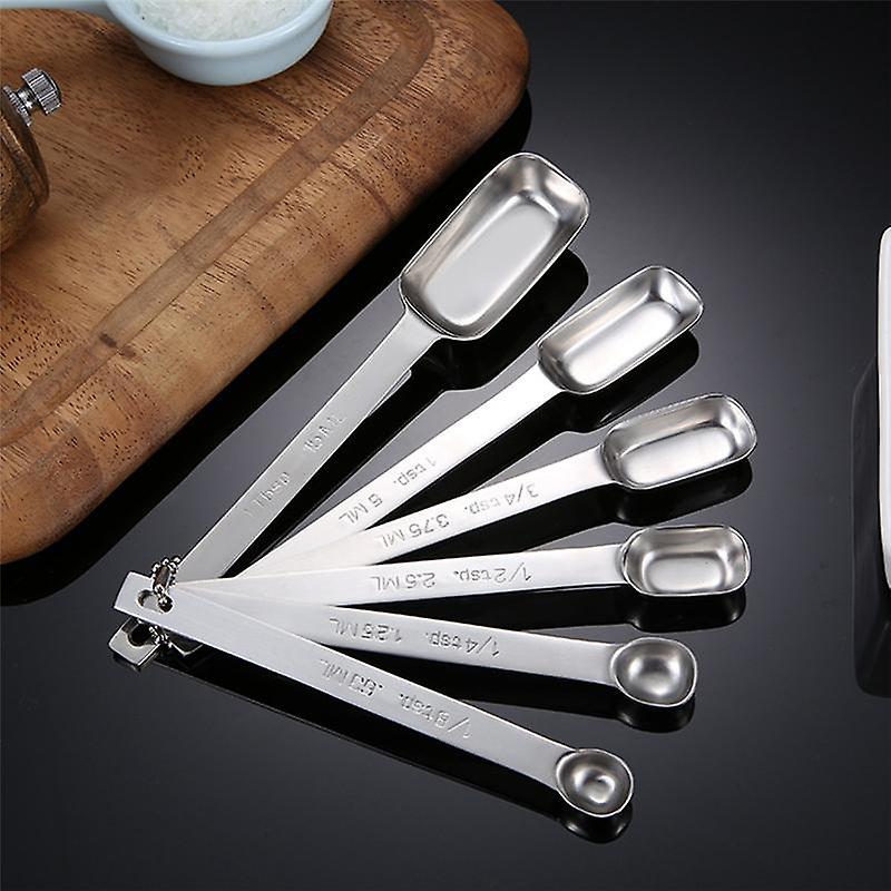 Set di 6 cucchiai dosatori, cucchiai dosatori in acciaio inossidabile, cucchiai dosatori a manico lungo, cucchiaio da tavola in metallo