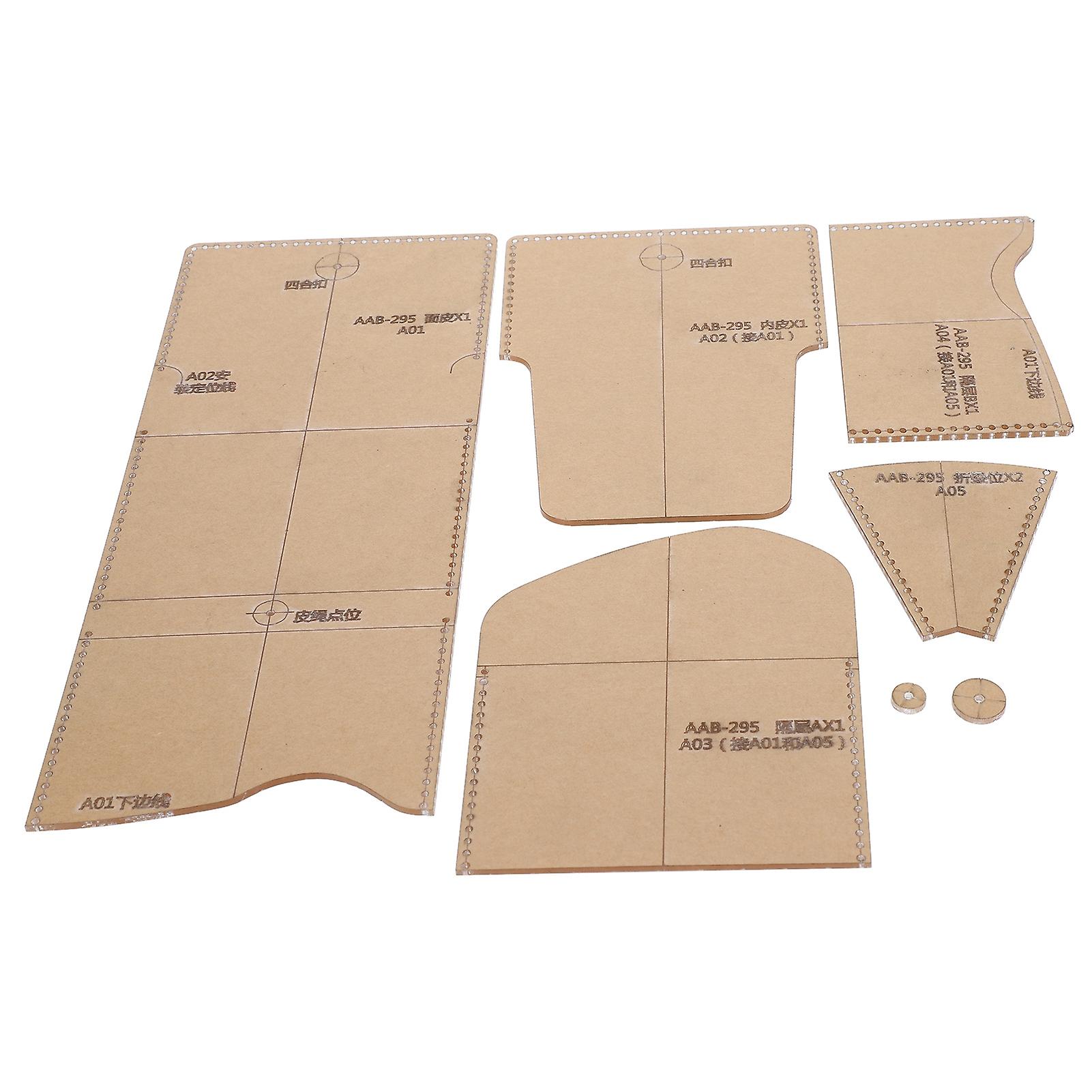 Acrylic Short Wallet Pattern Template Transparent Stencil HandMade Leather Craft DIY Accessory