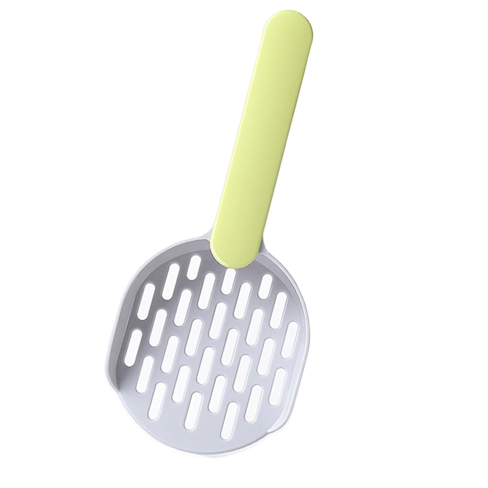 Cat Litter Scoop with Smoothing Handle, Hook, Gray & Green, ABS