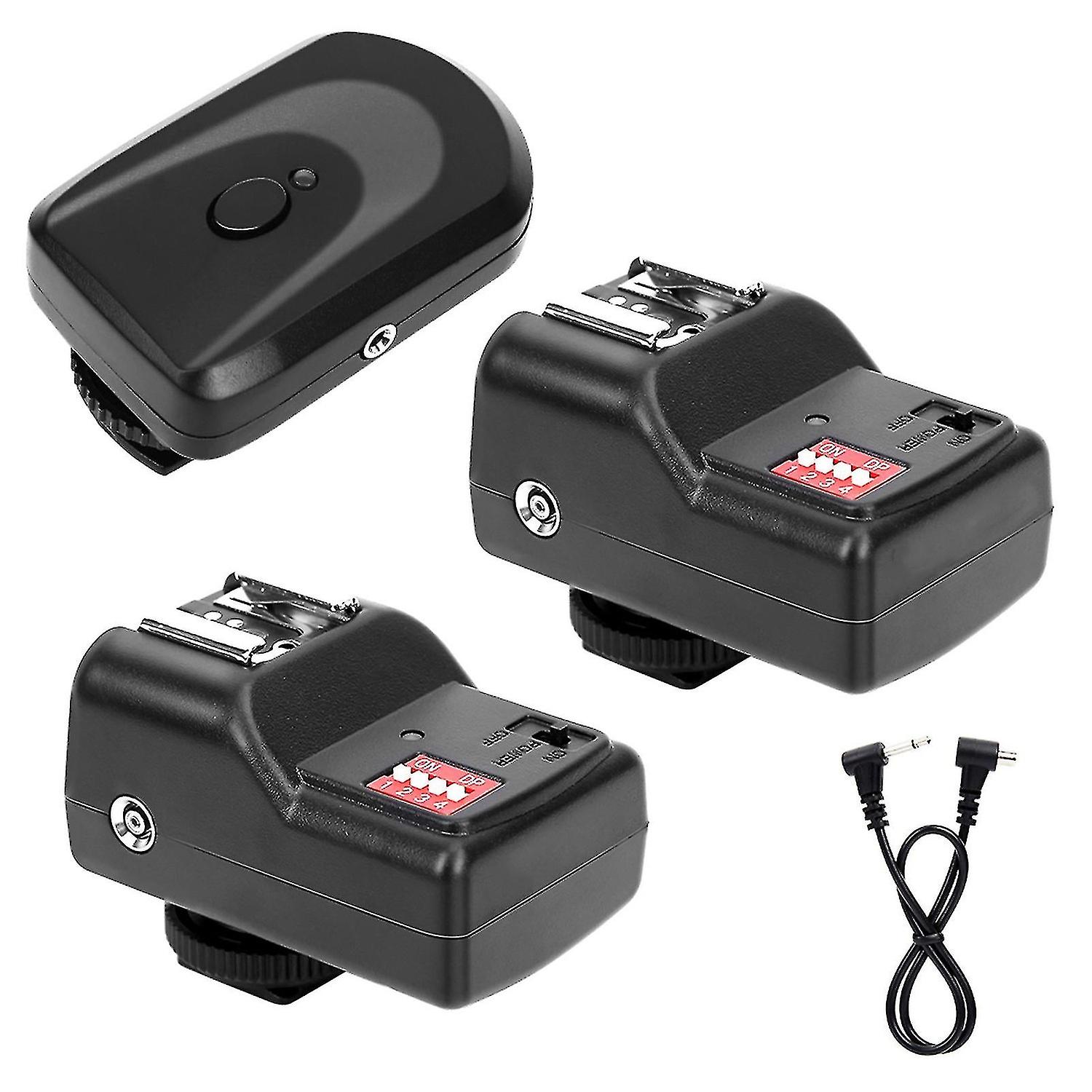 Vbestlife 16 channel wireless flash trigger set with 1 transmitter + 2 receivers + 1 sync cord