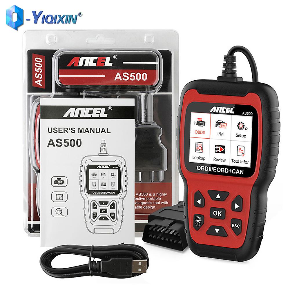 For Ancel Obd2 Scanner As500 Engine Code Reader Obd Automotive Car Diagnostics Tool Lifetime Free Update Multilingual I/m Eobd