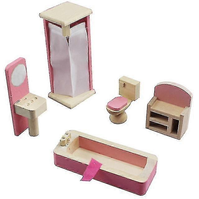 Muebles de casa de muñecas de madera