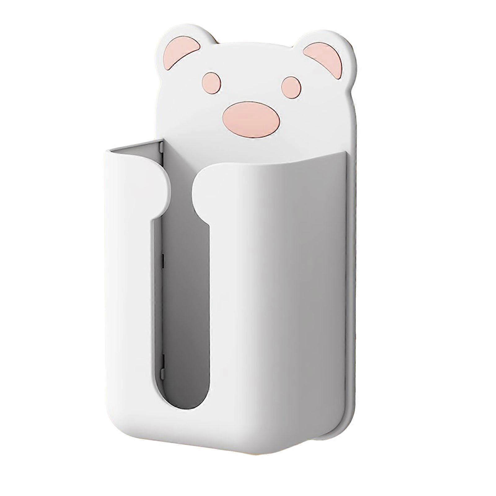 Wall Mounted Tissue Box Cover Modern Bear Shape Punch Free Tissue Box Cover Rectangular for Bathroom