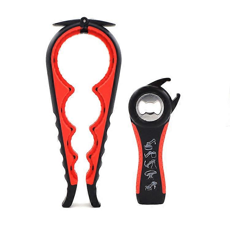 Can and Bottle Opener Multifunctional Sets, Non-Slip Rubber Bottle Openers, Ideal for Weak Hands, Arthritis, Elderly (1 Set)