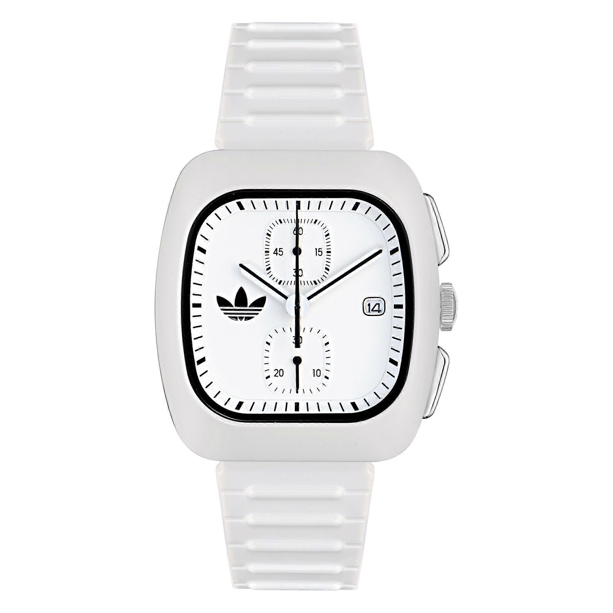 Adidas Unisex Watch RETRO WAVE TWO CHRONO Silicone White AOSY24532