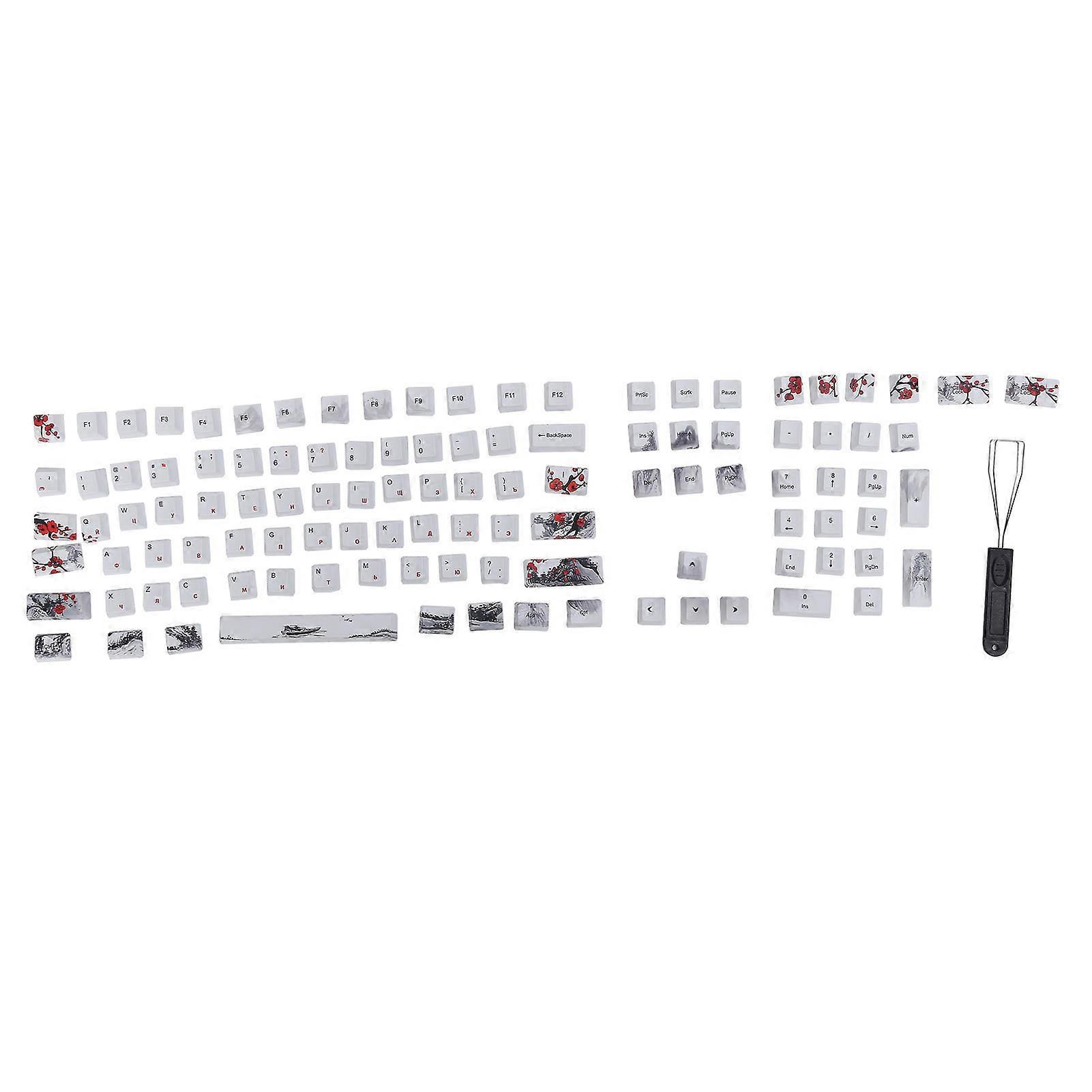 Keycaps PBT 5Sided Sublimation 110 Keys Keyboard Caps for Mechanical Optical Keyboards(English Russian )