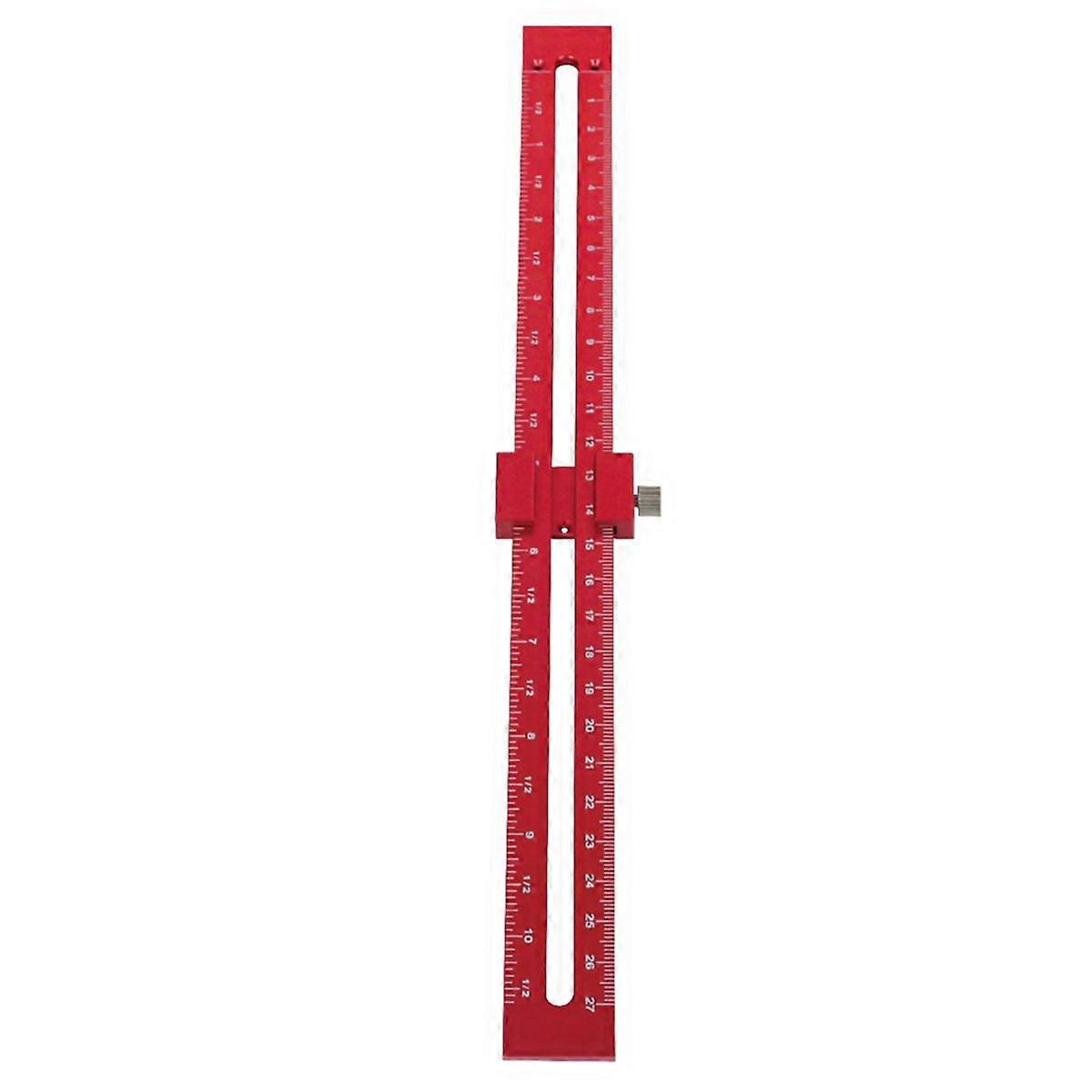 Woodworking Pocket Ruler W/ Circular Drawing Positioning Needle - T-Type Scribe Square Layout Tool Drawing Compass