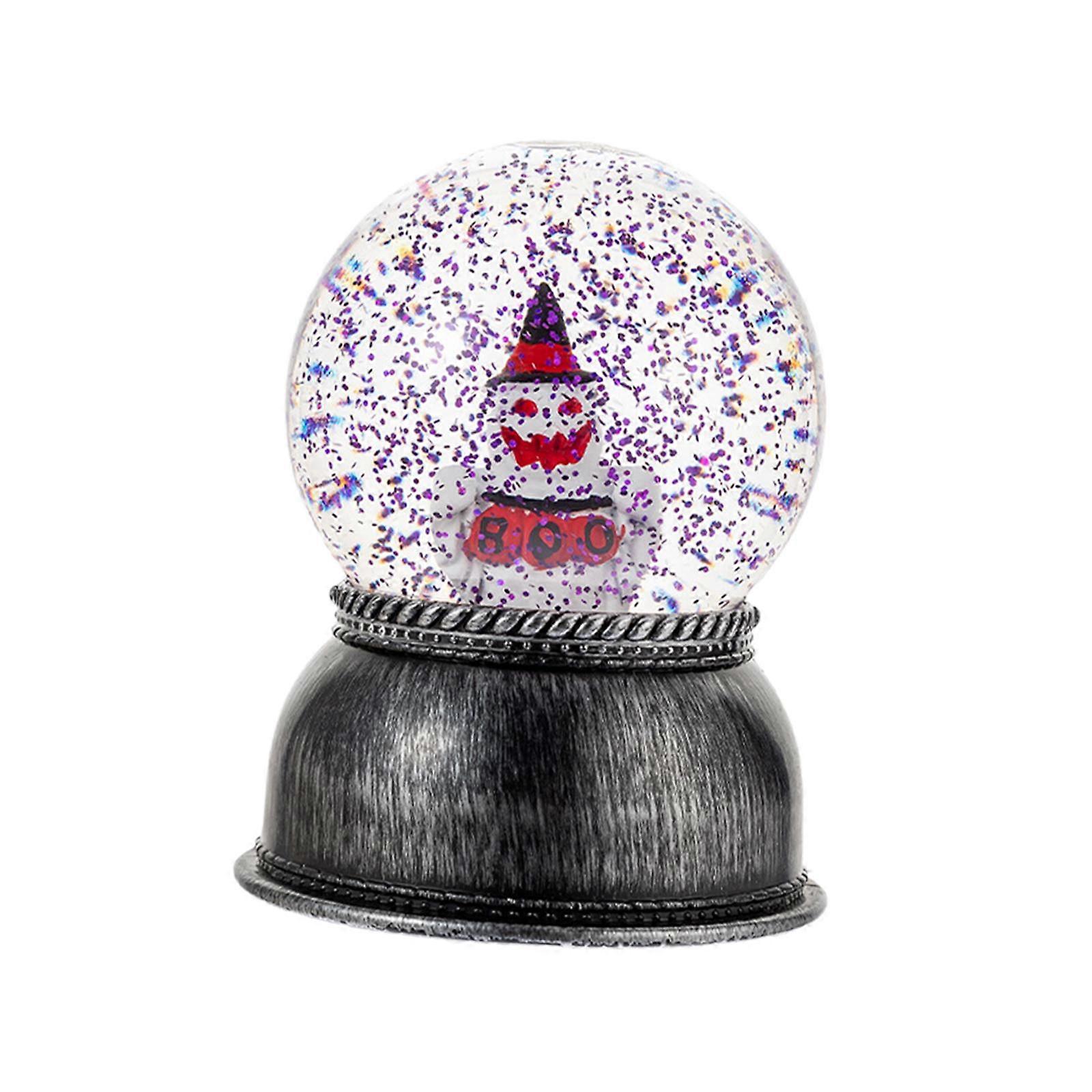 Halloween Snow Globe Collectible Desktop Ornament for Cabinet Home Bookshelf Ghost