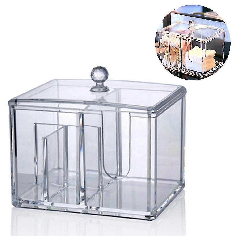 Cotton Pad Holder Dispenser Cotton Ball And Swab Storage With Lid
