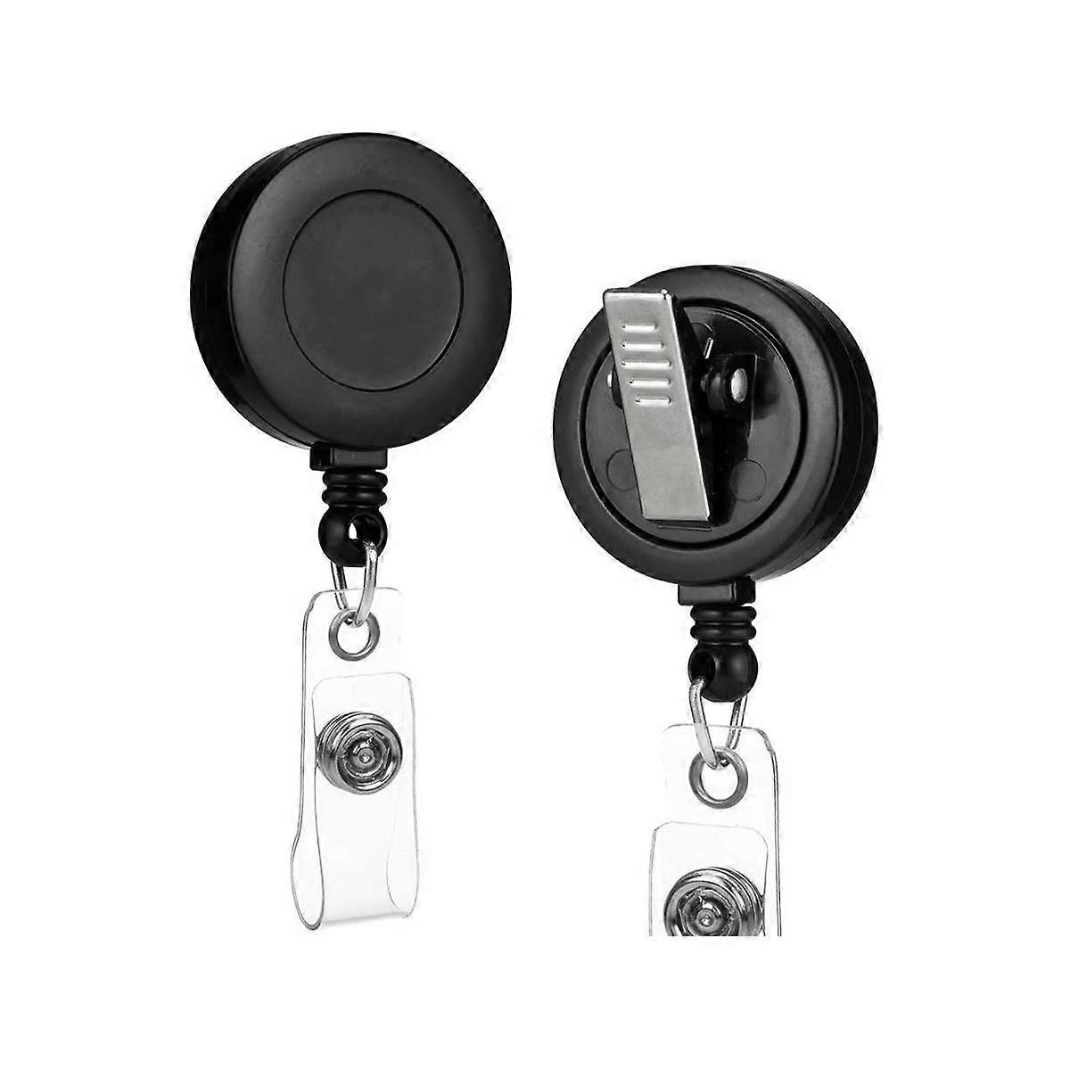 - Retractable ID Name Badge Holder Reels with Swivel Alligator Clip (Black)
