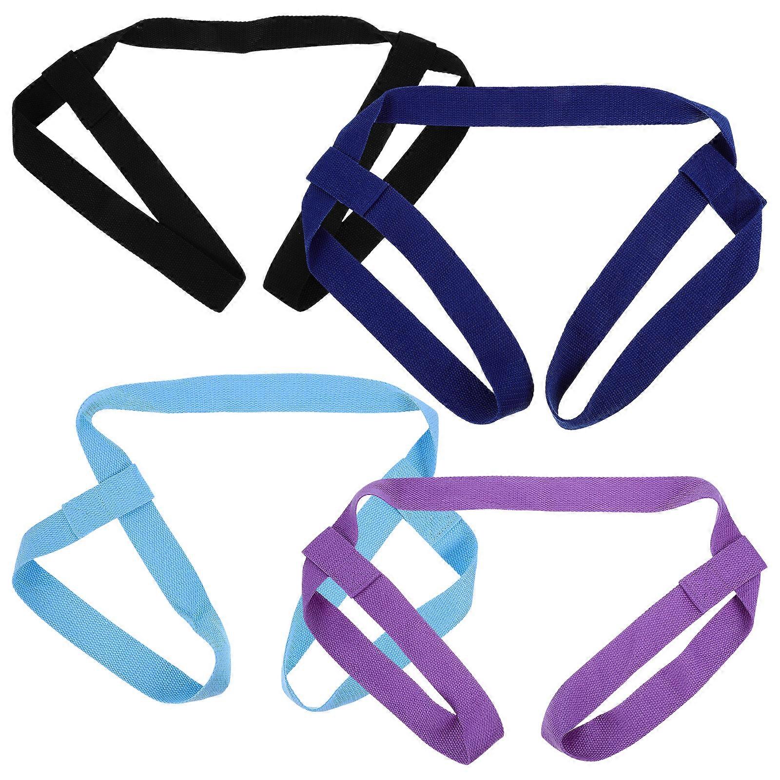 4pcs Yoga Strap Yoga Exercising Band Yoga Resistance Band Multi-use Yoga Mat Carrier Strap Yoga Band