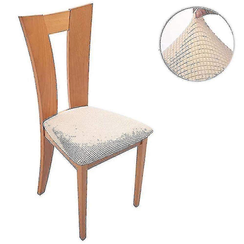 6pcsストレッチジャカードチェアシートカバー、取り外し可能な椅子シートクッション