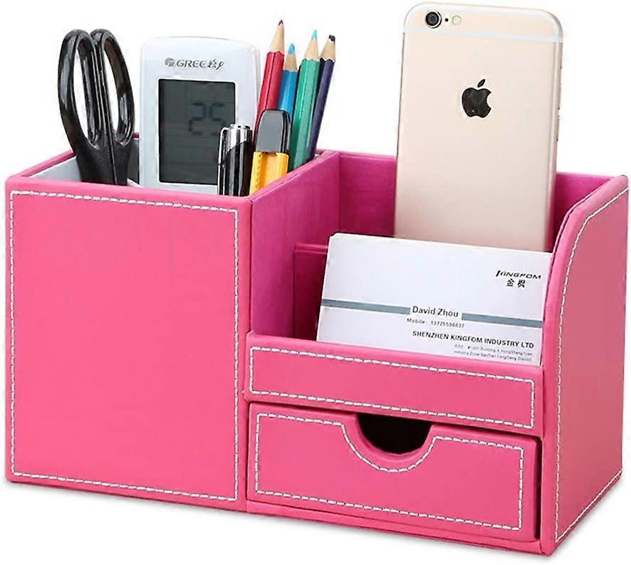 Multi-Functional Compartments Desktop Organizer (Candy Pink)