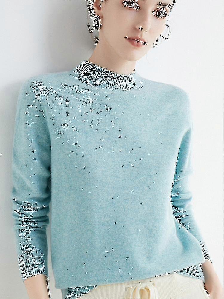 Cashmere Sweater For Women 100% Cashmere Lightweight Long Sleeve Crew Neck Knitted Sweater